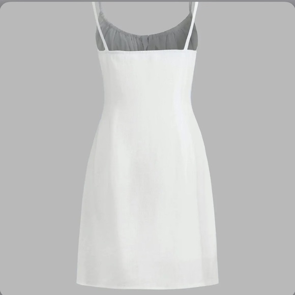 Commense Darling Linen Plain Mini Dress - Picture 2 of 4